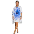 Elegant Printed Shirts With Lapel Collar Short Front And Mid Length Back