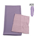 Same-color Chiffon Headscarf And Base Cap Set