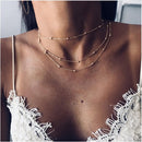 Multi-layer necklace necklace multi-layer pendant bead chain