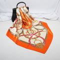 Imitation Silk Scarf Women Classic Belt Printing