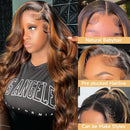 Cross-border New Wig European And American Ladies Front Lace Synthetic Wigs Brown Medium Long Curly Hair Big Wave