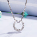 Round Diamond Zircon Pendant Necklace Clavicle Chain