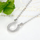 Sterling Silver Letter U Diamond Pendant Necklace