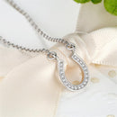 Sterling Silver Letter U Diamond Pendant Necklace