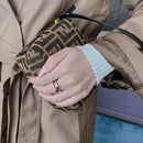 Titanium Steel Rose Gold Double Letter Rings