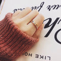 Titanium Steel Rose Gold Double Letter Rings