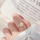 CIAXY 925 Sterling Silver Flower Rings for Women Adjustable Size Rings Fashion Party Jewelry Gift Anillos Mujer