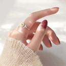 CIAXY 925 Sterling Silver Flower Rings for Women Adjustable Size Rings Fashion Party Jewelry Gift Anillos Mujer