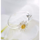 CIAXY 925 Sterling Silver Flower Rings for Women Adjustable Size Rings Fashion Party Jewelry Gift Anillos Mujer