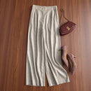 Breathable Linen Lace-Patchwork Sleeveless Vest Wide-Leg Pants Set For Women
