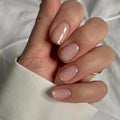Mid-Length Press On False Nails Gradient Easy Wear Franch Reusable Natural