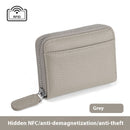 RFID Genuine Leather Card Wallet Men Women Purse With Coin Pocket Zipper Credit Card Holder Small Wallets Bags