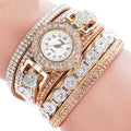 Relogio masculino Women Quartz Women PU Leather Rhinestone Watch Bracelet Watches