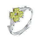 Sterling Silver Thorns Four-Leaf Clover Ring For Women