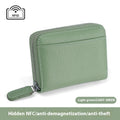 RFID Genuine Leather Card Wallet Men Women Purse With Coin Pocket Zipper Credit Card Holder Small Wallets Bags