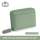 RFID Genuine Leather Card Wallet Men Women Purse With Coin Pocket Zipper Credit Card Holder Small Wallets Bags