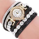 Relogio masculino Women Quartz Women PU Leather Rhinestone Watch Bracelet Watches