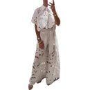 Cardigan Top And Wide-leg Pants Two-piece Set