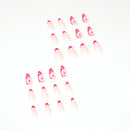 Mid-Length Press On False Nails Gradient Easy Wear Franch Reusable Natural