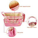 5PCS Baby Nappy Diaper Bags Set Mummy Diaper Shoulder Bags W Nappy Changing Pad Insulated Pockets Travel Tote Bags