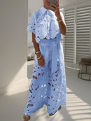 Cardigan Top And Wide-leg Pants Two-piece Set