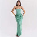 Slim Tube Top Long Dress Sexy Fashion Bandeau Backless Party Evening Dresses For Women Clothing
