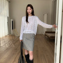 Spring Lace-Up Hollow-Out Knitted Sweater