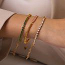 18k Gold-colored Stainless Steel Zircon Bracelet That Wont Fade