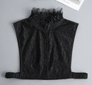 Fashion 2025 Front Tie White Fake Collar for Women Stand Detachable Collar Fake Girls Vintage Lace Ladies False Blouse Collar