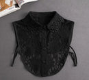 Fashion 2025 Front Tie White Fake Collar for Women Stand Detachable Collar Fake Girls Vintage Lace Ladies False Blouse Collar