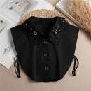 Fashion 2025 Front Tie White Fake Collar for Women Stand Detachable Collar Fake Girls Vintage Lace Ladies False Blouse Collar