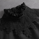 Fashion 2025 Front Tie White Fake Collar for Women Stand Detachable Collar Fake Girls Vintage Lace Ladies False Blouse Collar