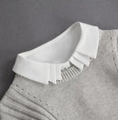 Fashion 2025 Front Tie White Fake Collar for Women Stand Detachable Collar Fake Girls Vintage Lace Ladies False Blouse Collar