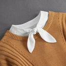 Fashion 2025 Front Tie White Fake Collar for Women Stand Detachable Collar Fake Girls Vintage Lace Ladies False Blouse Collar