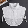 Fashion 2025 Front Tie White Fake Collar for Women Stand Detachable Collar Fake Girls Vintage Lace Ladies False Blouse Collar