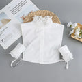 Fashion 2025 Front Tie White Fake Collar for Women Stand Detachable Collar Fake Girls Vintage Lace Ladies False Blouse Collar