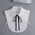 Fashion 2025 Front Tie White Fake Collar for Women Stand Detachable Collar Fake Girls Vintage Lace Ladies False Blouse Collar
