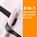 3-in-1 Mini Hair Straightener Flat Iron Professional Hot Comb Beard Styling Tool Dry Wet Use Anti-Scalding Tourmaline Ceramic