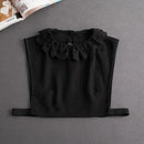 Fashion 2025 Front Tie White Fake Collar for Women Stand Detachable Collar Fake Girls Vintage Lace Ladies False Blouse Collar