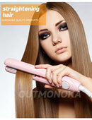 3-in-1 Mini Hair Straightener Flat Iron Professional Hot Comb Beard Styling Tool Dry Wet Use Anti-Scalding Tourmaline Ceramic