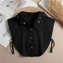 Fashion 2025 Front Tie White Fake Collar for Women Stand Detachable Collar Fake Girls Vintage Lace Ladies False Blouse Collar