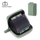 RFID Genuine Leather Card Wallet Men Women Purse With Coin Pocket Zipper Credit Card Holder Small Wallets Bags