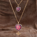 Moonstone Pendant Double Chain Necklace Valentine's Day