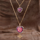 Moonstone Pendant Double Chain Necklace Valentine's Day