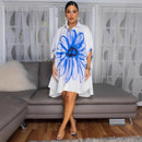 Elegant Printed Shirts With Lapel Collar Short Front And Mid Length Back