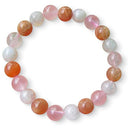 Healing Crystals Beaded Bracelets For Womens Natural Gemstone 8mm Beads Stretch Bracelets With Double Happiness Pendant