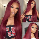 Body Wave Human Hair Wig 13x4 HD Burgundy Lace Front Wig Human Hair With Aligned Cuticle Brazilian Wig