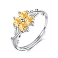 Sterling Silver Thorns Four-Leaf Clover Ring For Women