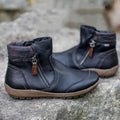 Ankle Boots Women Retro Shoes With Side Zipper