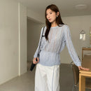 Spring Lace-Up Hollow-Out Knitted Sweater